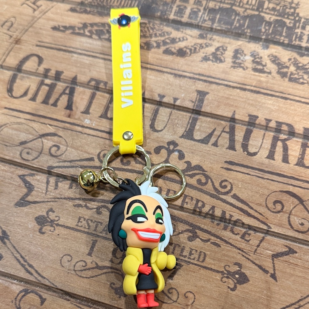 Yellow Villains Keychain with Character Charm